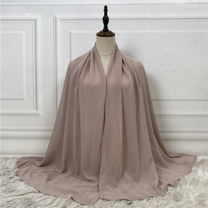 Solid Color Robe Fashion Chiffon Turban-Scarves & Wraps-Zishirts