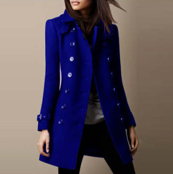 Ladies Spring Long Jacket Wool Trench Coat-Jackets-Zishirts