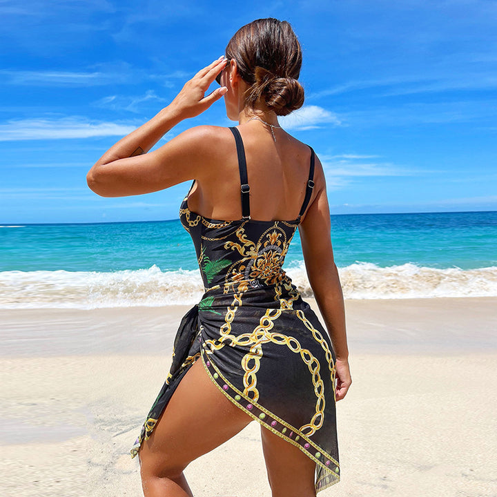 Women's One-piece Swimsuit With Beautiful Back Printing-Suits & Sets-Zishirts