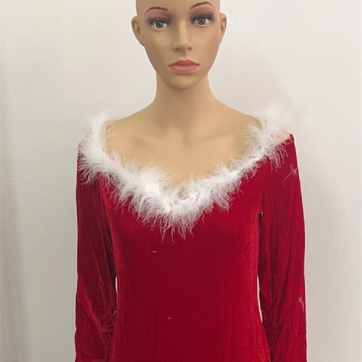 Red Christmas Girl Outfit Dress-Women's Outerwear 2023-Zishirts