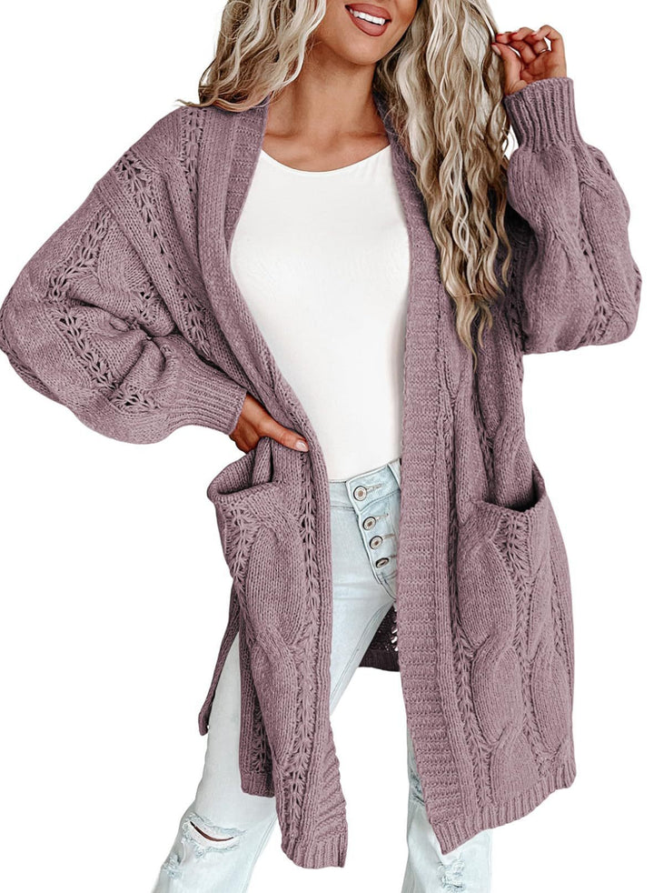 Autumn And Winter European And American Style Women Long Cardigan Long Sleeve Sweater With Pockets-Sweaters-Zishirts