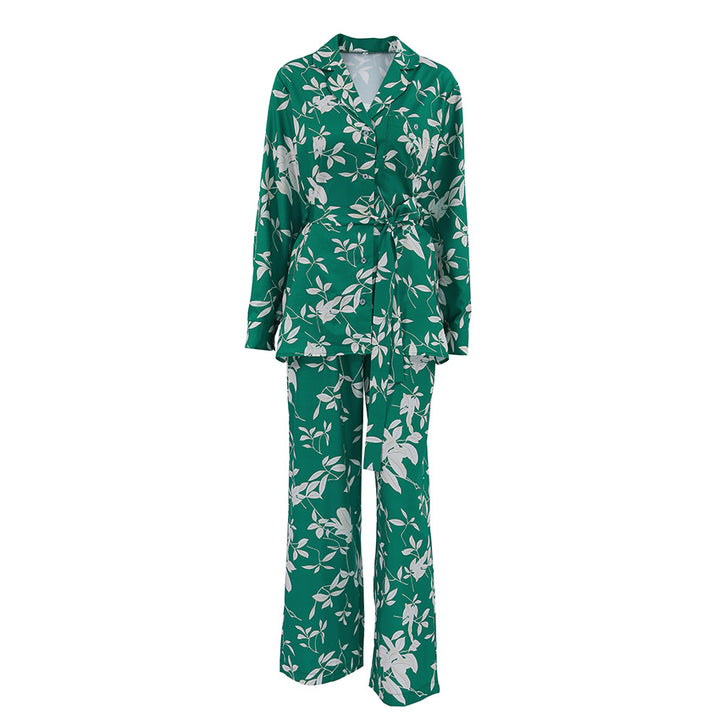 Women's Fashion Printed Pajamas Pajama Pants Two-piece Set-Suits & Sets-Zishirts