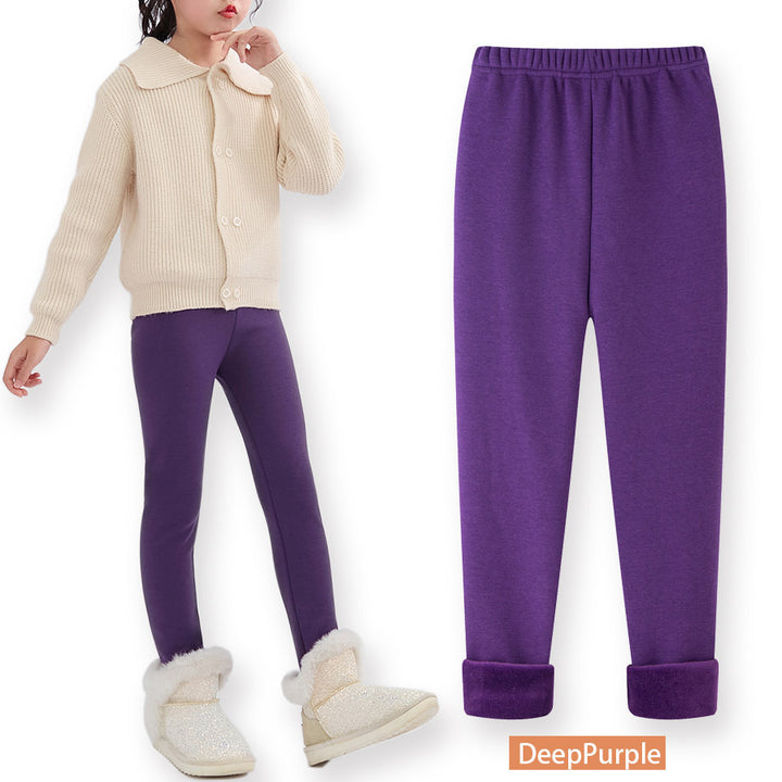 FallWinter Hot-selling Girls' Leggings Fleece-lined Warm Cropped Pants-Women's Outerwear 2023-Zishirts