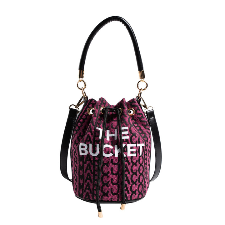 Fashion Alphabet Bucket Bag Retro Portable Messenger Bag-Women's Bags-Zishirts