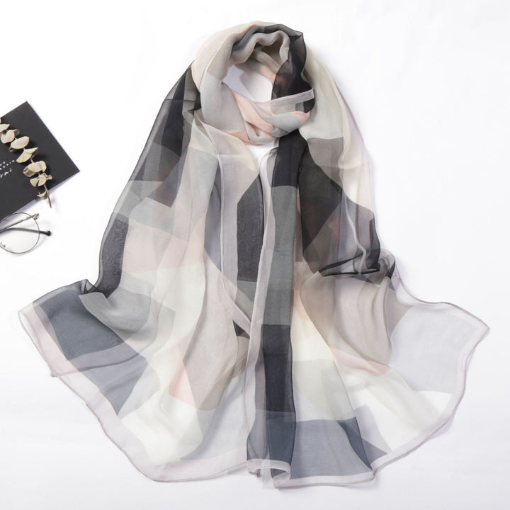 Casual Colorful Triangle Geometric Light And Delicate Silk Scarves-Scarves & Wraps-Zishirts