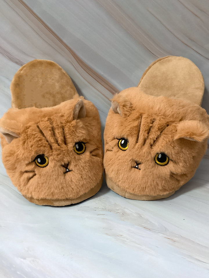 Cute Cartoon Coffee Cat Half Slippers-Womens Footwear-Zishirts