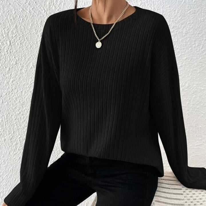 Casual Loose Solid Color Round Neck Sweater-Sweaters-Zishirts