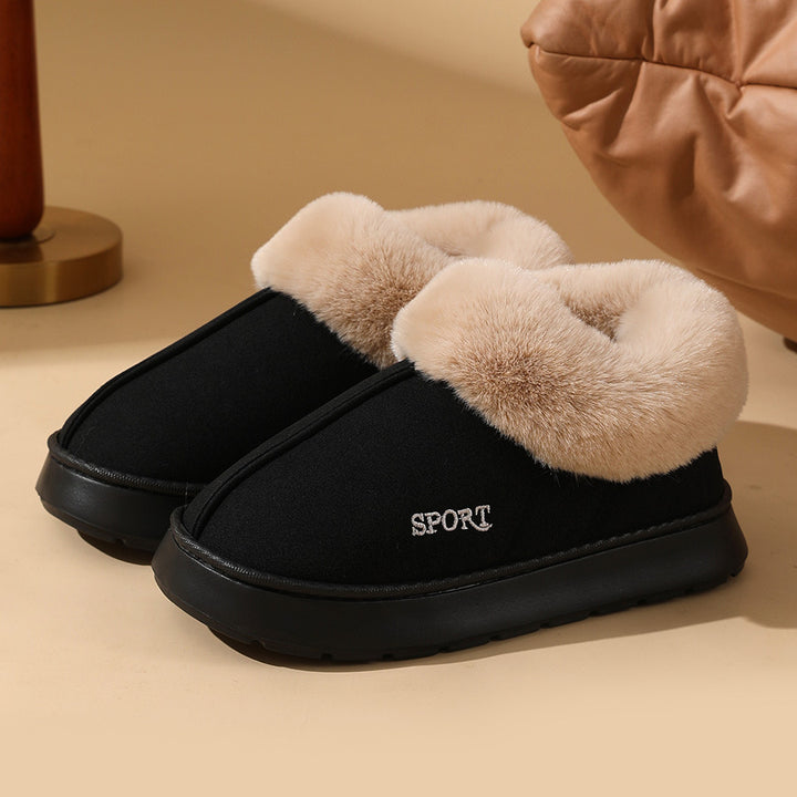 Plush Cotton Shoes For Women Winter Warm Home Slippers Outdoor Snow Boots-Womens Footwear-Zishirts