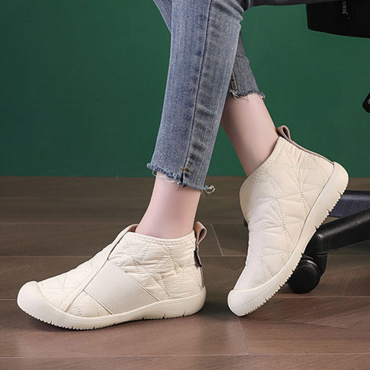 New Flat Snow Boots Winter Warm Non-slip Cotton Shoes Fashion Casual Waterproof Plush Ankle Boots-Womens Footwear-Zishirts