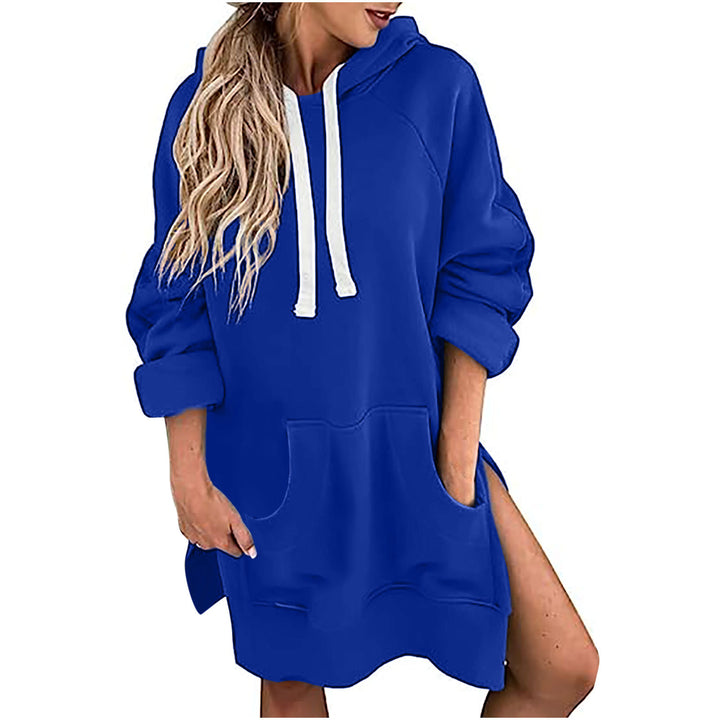 Loose-fitting Women's Sweater Long Sleeve Solid Color Drawstring Top-Women's Outerwear 2023-Zishirts