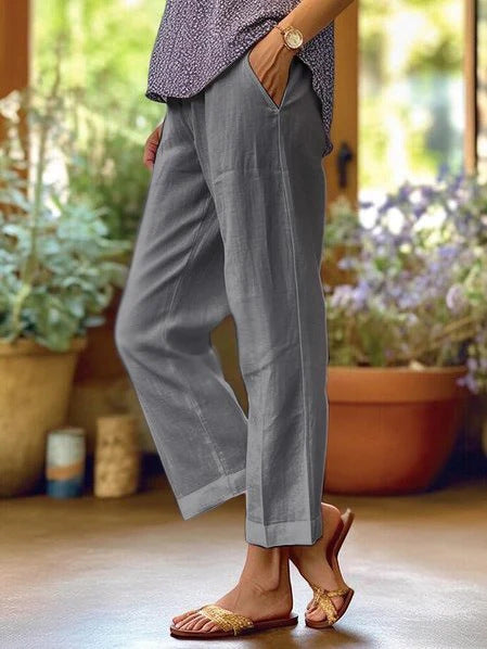 Women's Loose And Simple Solid Color Fashion Casual Pants Straight-leg Trousers-Suits & Sets-Zishirts