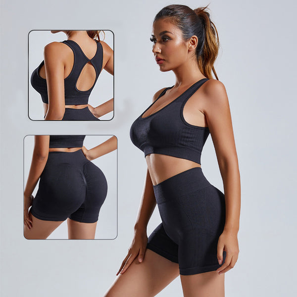 2pcs Yoga Set Women's Vest And Shorts Tracksuit Seamless Workout Sportswear Gym Clothing High Waist Leggings Fitness Sports Suits-Women's Outerwear 2023-Zishirts