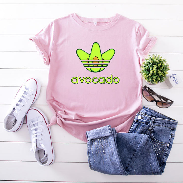 Creative Funny Avocado Casual Short-sleeved Women's T-shirt-Blouses & Shirts-Zishirts