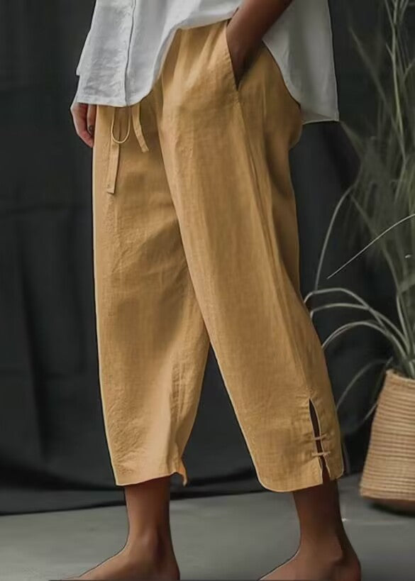 New Wide Leg Cotton Linen Pants-Women's Outerwear 2023-Zishirts