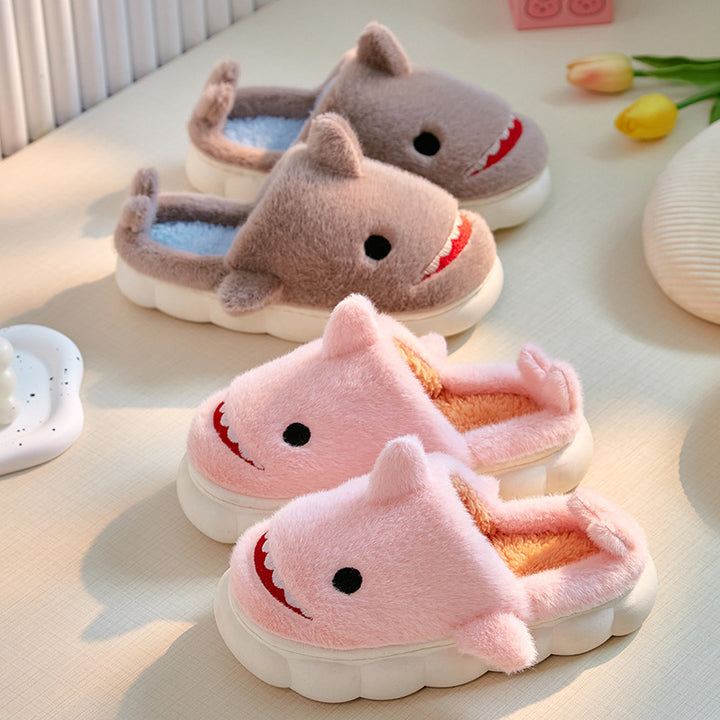 Children's Fashionable Simple And Cute Shark Cotton Slippers-Womens Footwear-Zishirts