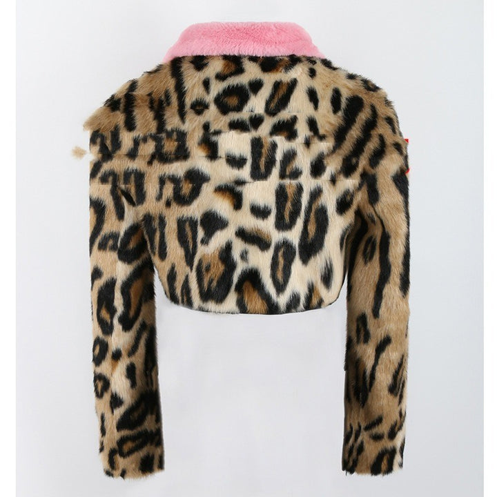 Leopard Print Faux Fur Coat Women's Autumn And Winter-Jackets-Zishirts