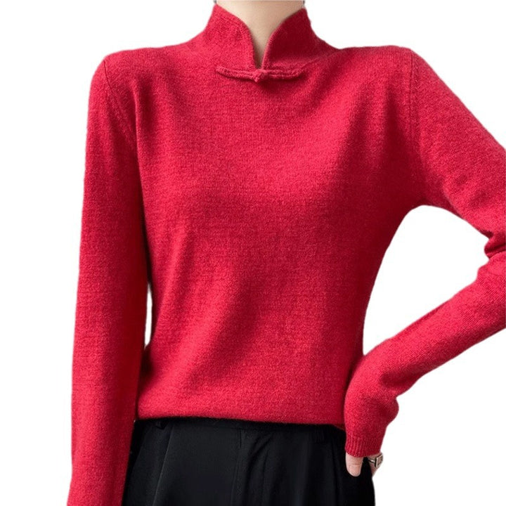 Women's Half-turtleneck Sweater With Soft Design And Inner Wear Base Buckle-Women's Outerwear 2023-Zishirts