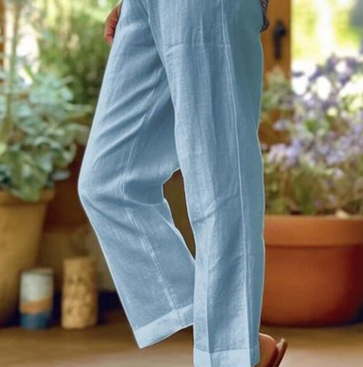 Women's Loose And Simple Solid Color Fashion Casual Pants Straight-leg Trousers-Suits & Sets-Zishirts