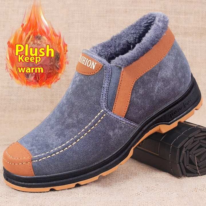 Men's Traditional Cotton Shoes Warm With Velvet-Womens Footwear-Zishirts