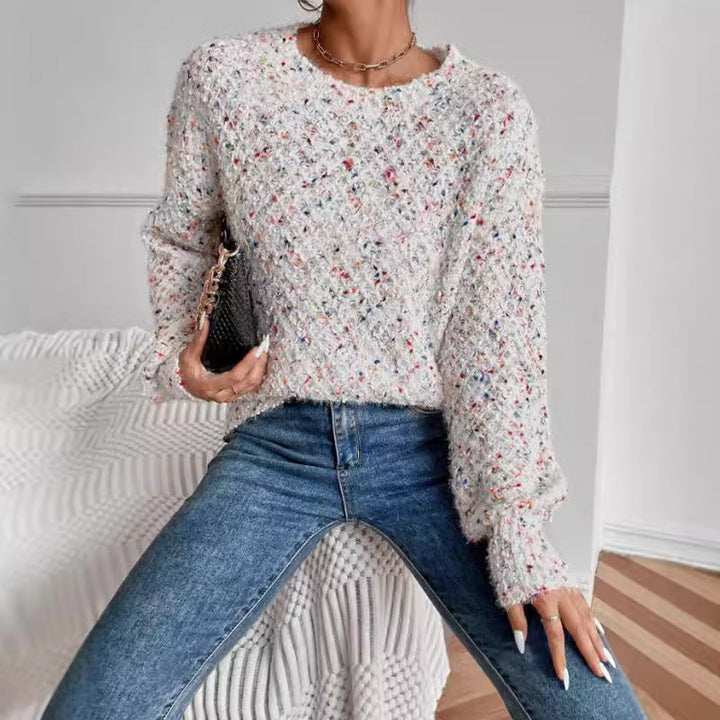 Autumn And Winter Round Neck Pullover Long Sleeve Knitted Top-Sweaters-Zishirts