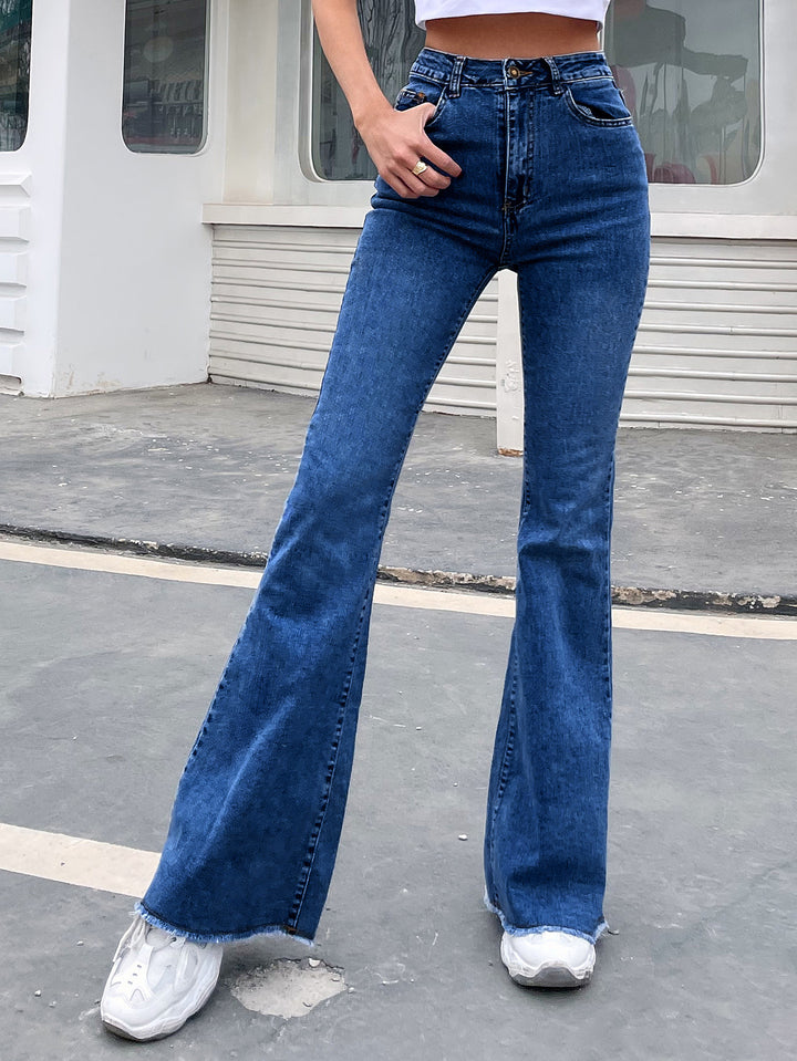 Wide Leg Elastic Stitching Denim Durable And Comfortable-Woman Jeans-Zishirts