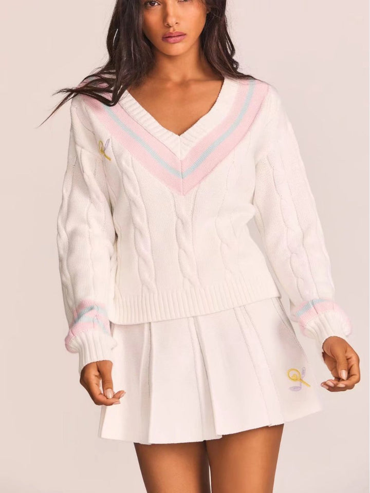 Fall Women's Clothing Pink Sweet Girlish Long Sleeve Gentle Sweater-Sweaters-Zishirts