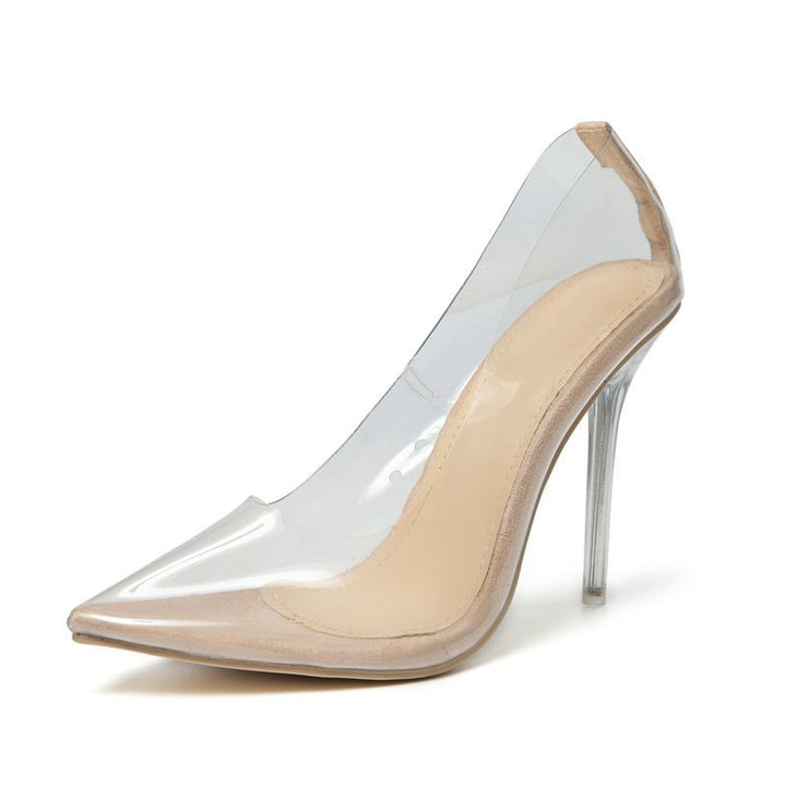 Women's Transparent Pumps Pointed Low-cut Stiletto Heel-Womens Footwear-Zishirts