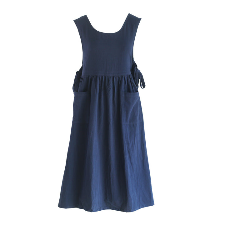 Plus Size Side Opening Cotton Apron-Lady Dresses-Zishirts