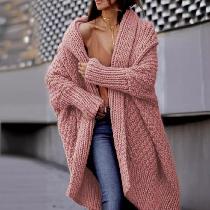 Autumn And Winter Long Thick Sweater Cardigan For Women-Sweaters-Zishirts