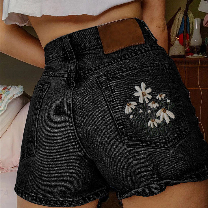 Printed Summer Artistic Vintage Women's Clothing Denim Shorts-Womens 2024 March-Zishirts