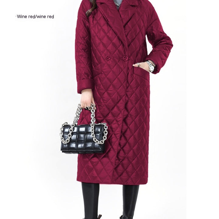 Women's Long Thin Coat Lapel Cotton-padded Coat-Jackets-Zishirts