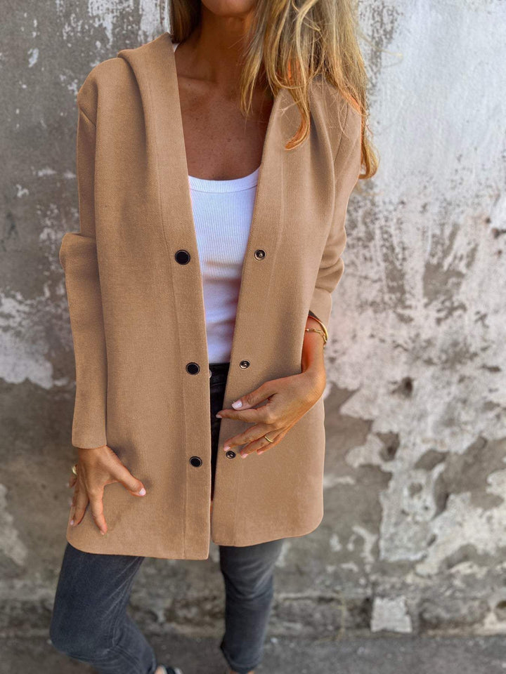 Casual Hooded Single-Breasted Cardigan Fashion Loose Solid Color Jacket Spring And Autumn Women's Clothing-Jackets-Zishirts