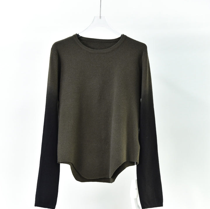 Women's Hanging Dyed Gradient Round Neck Thickened Pullover Sweater-Women's Outerwear 2023-Zishirts