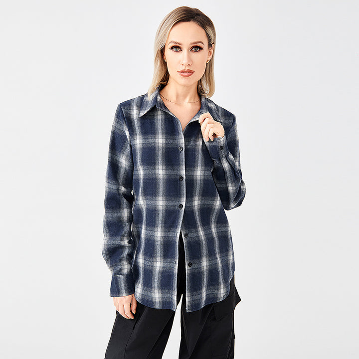 Stylish Plaid Shirt With Everything-Blouses & Shirts-Zishirts