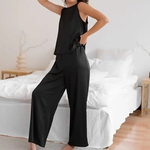 Women's Fashion Minimalist Vest Trousers Pajama Set-Suits & Sets-Zishirts