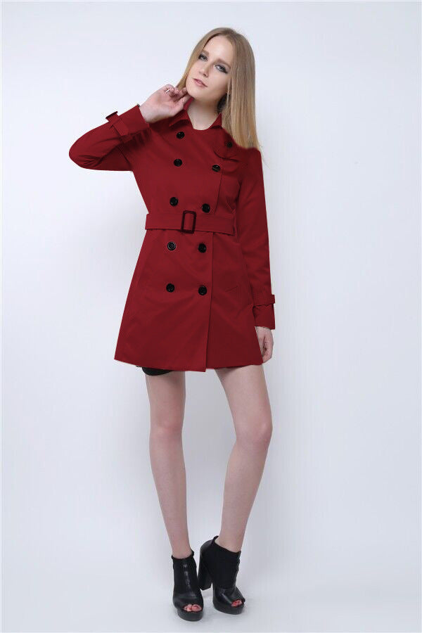 European And American Slim Fit Elegant Trench Coat-Womens 2024 March-Zishirts