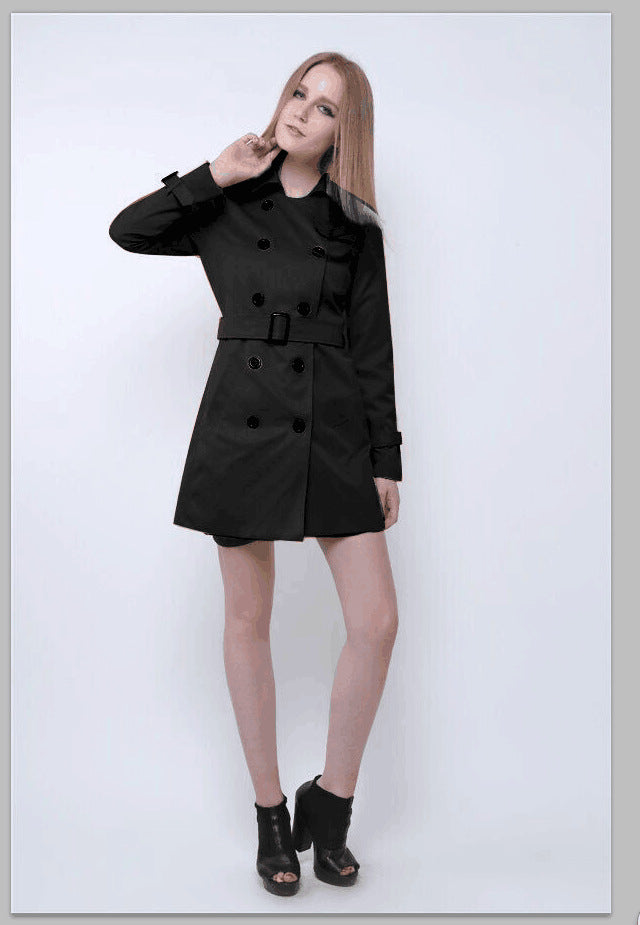 European And American Slim Fit Elegant Trench Coat-Womens 2024 March-Zishirts