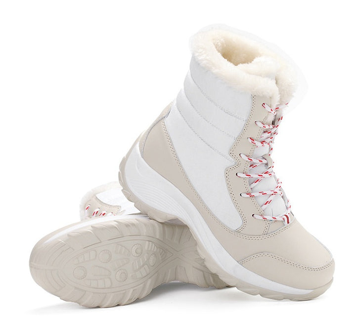 Snow Boots Female High To Help Waterproof Ladies Cotton Shoes Boots Plus Velvet Shoes-Womens Footwear-Zishirts