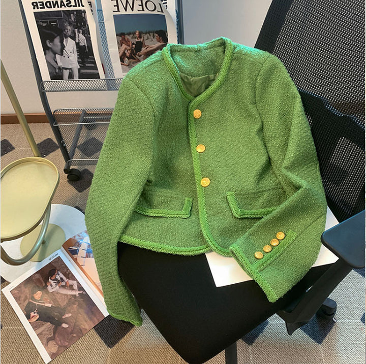 High-grade Green Classic Style French Jacket-Womens 2024 March-Zishirts