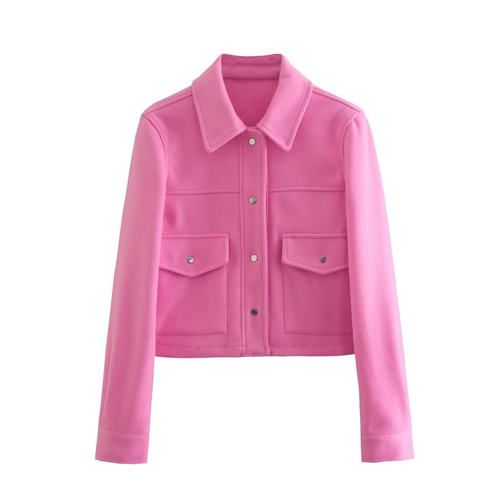 Women's Street Casual Soft Woolen Shirt Woolen Coat Top-Jackets-Zishirts