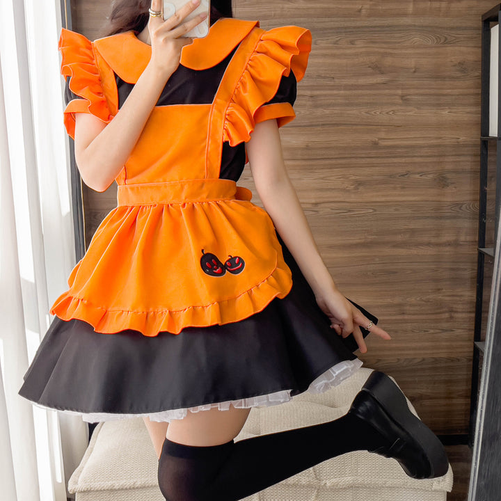 Halloween Embroidered Polyester Maid Outfit-Women's Outerwear 2023-Zishirts