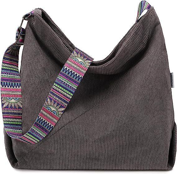 Women's Large Crossbody Fashion Corduroy Retro Hobo Fashion Shoulder Bag-Women's Bags-Zishirts