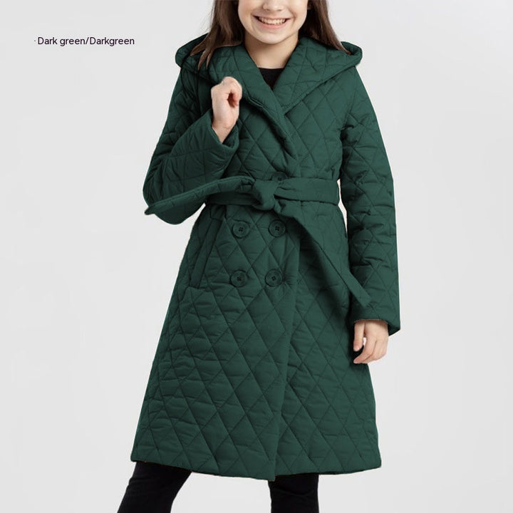 Long Coat Stand-up Collar Cotton-padded Clothes Warm And Windproof Children-Jackets-Zishirts