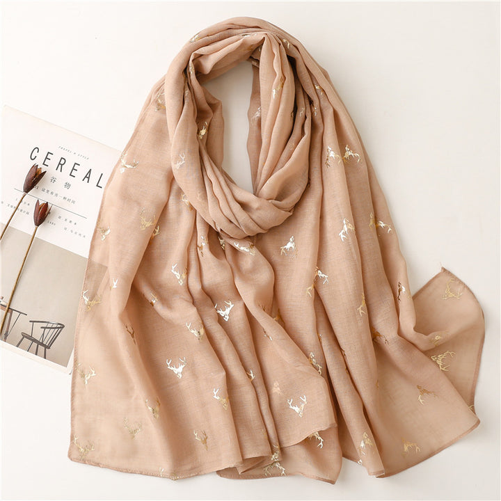 Fresh Warm Warm Wind Voile Cotton And Linen Feel Scarf-Scarves & Wraps-Zishirts