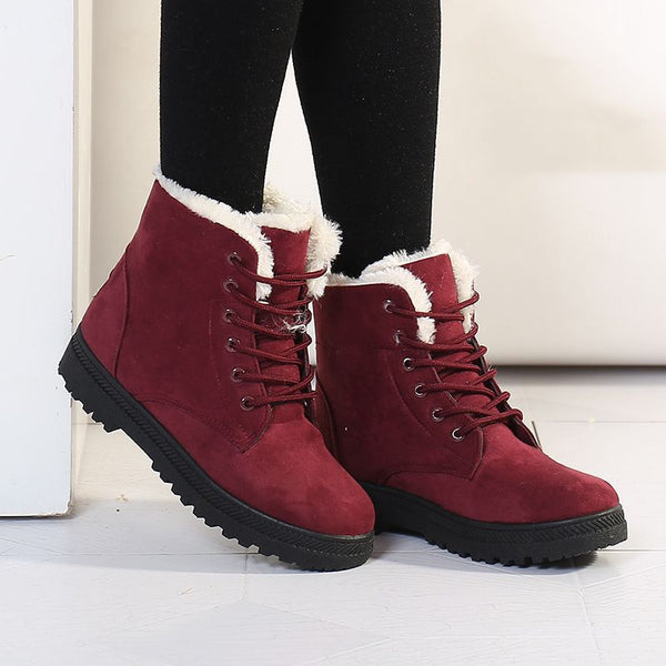 Winter Snow Boots With Warm Plush Ankle Boots For Women Shoes-Womens Footwear-Zishirts