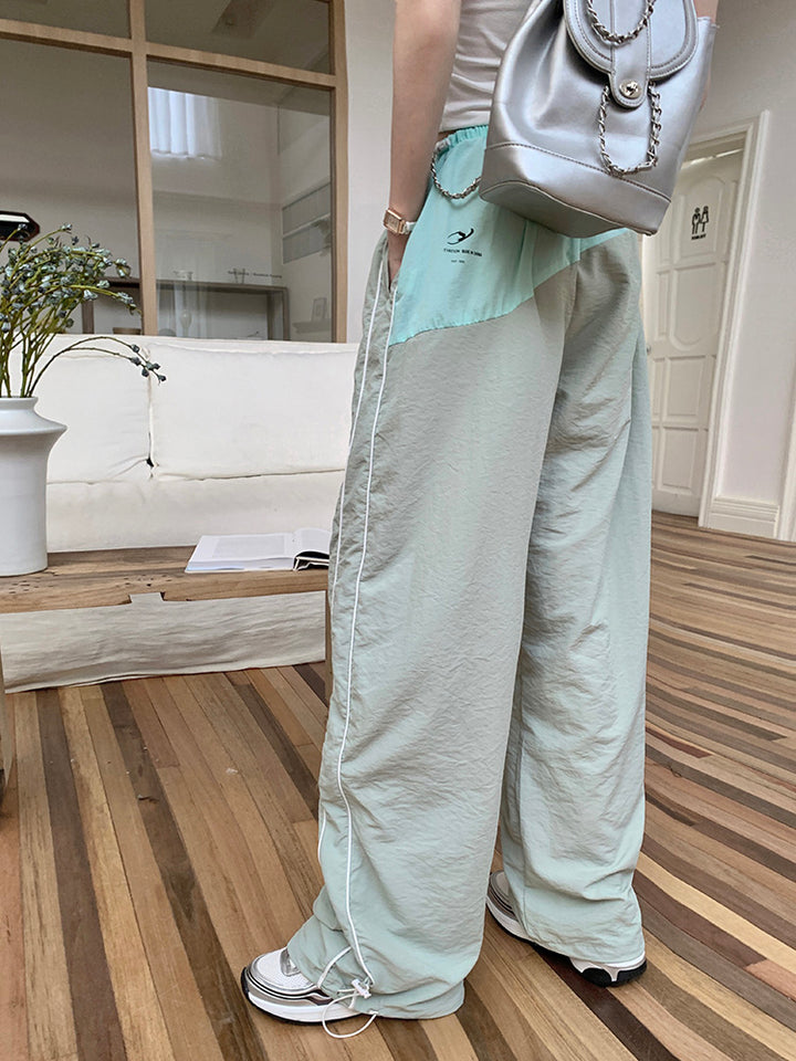High Waist Drawstring Casual Working Pants Women's Sports Ankle Banded Pants-Suits & Sets-Zishirts