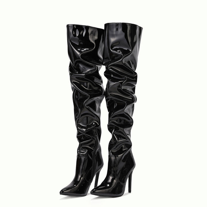 Knee High Long Boots Women Fashion Super High Heel Party Shoes-4-Zishirts