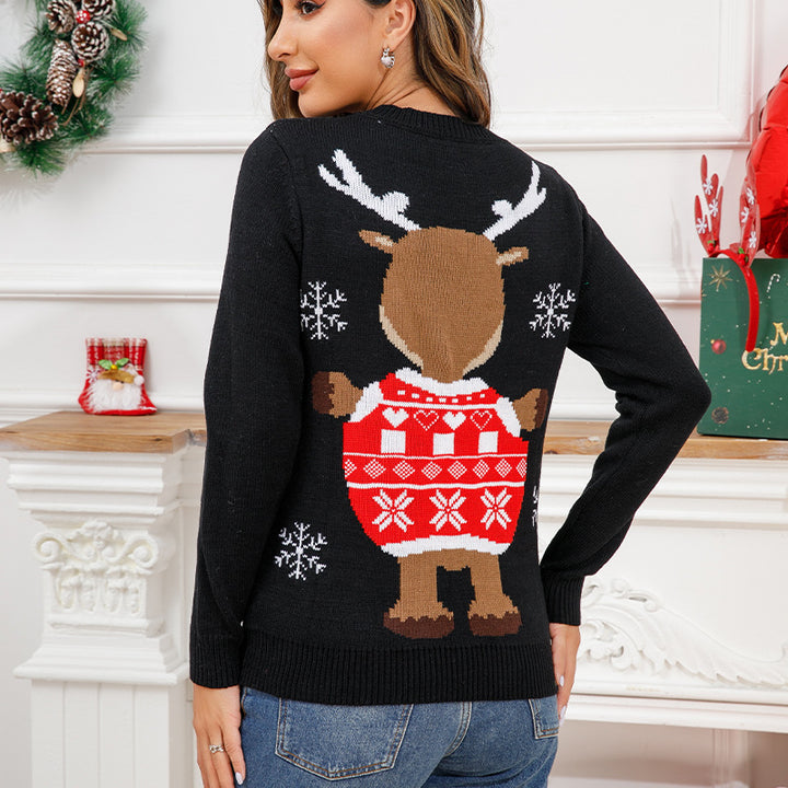 Christmas Sweater Round Neck Pullover Comfortable Women-Sweaters-Zishirts