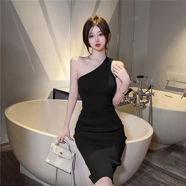 Women's Fashion Slim Fit Hip Knitwear Dress-Womens 2024 March-Zishirts