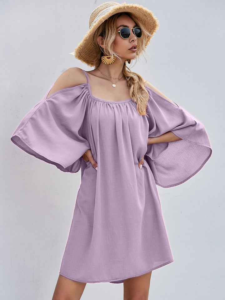 Casual Bell Sleeve Off-shoulder Dress-Lady Dresses-Zishirts